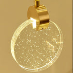 lustre suspension moderne cristal doré scintillantes éclairage luxe salon salle bain appartement
