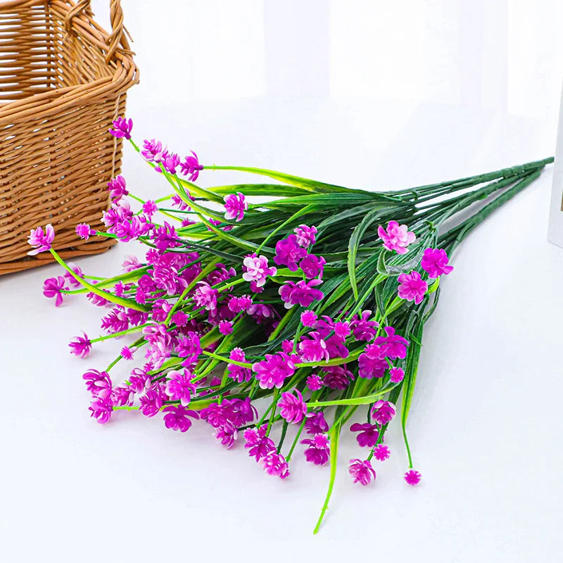 bouquet artificiel violet orange jaune blanc moderne minimaliste intérieur mariage anniversaire baby shower
