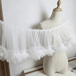 ruban tulle plissé noir rose blanc jaune fin élégant décoration 90cm longueur 15cm largeur