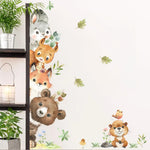 Sticker mural forêt ours lapin chambre enfant