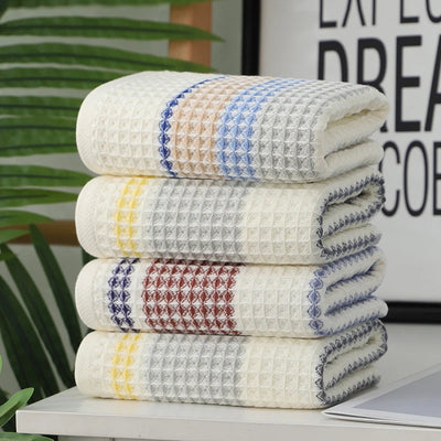 Serviette de bain épaisse en coton pur à rayures noires