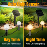 guirlande solaire led jardin 20 lampes modes éclairage ip65 moderne globes verre transparent piquets