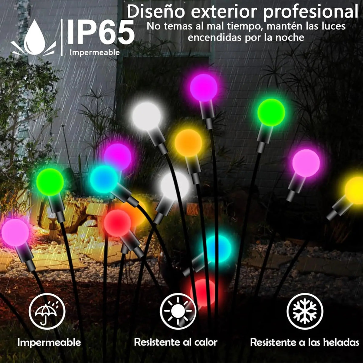 lumière solaire led moderne oscillante extérieure étanche multicolore filaments flexibles jardin