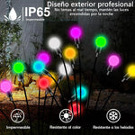 lumière solaire led moderne oscillante extérieure étanche multicolore filaments flexibles jardin