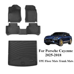 tapis sol coffre rayures horizontales tpe fibre synthétique noir moderne porsche cayenne