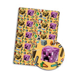 tapis souris minecraft personnages objets animaux bleu noir jaune pixel art