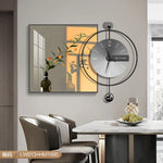 horloge murale moderne métal cadre décoratif salon maison aiguille silencieuse grande taille