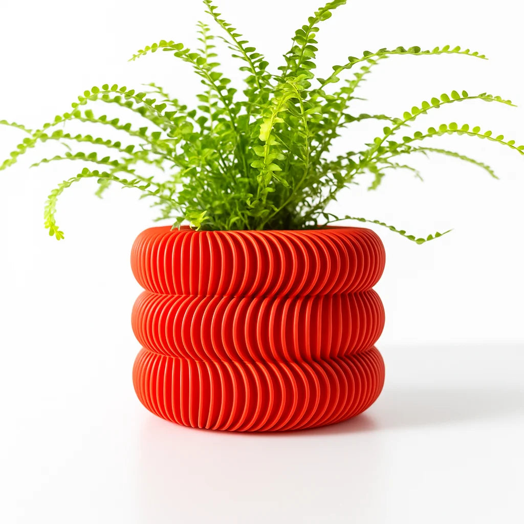 cache pot moderne rayures horizontales plante décoration maison plastique biodégradable écologique