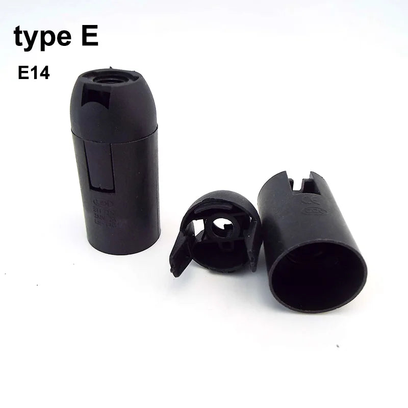 support douille lampe e14 e27 base abat jour moderne noir blanc fixation adhésive