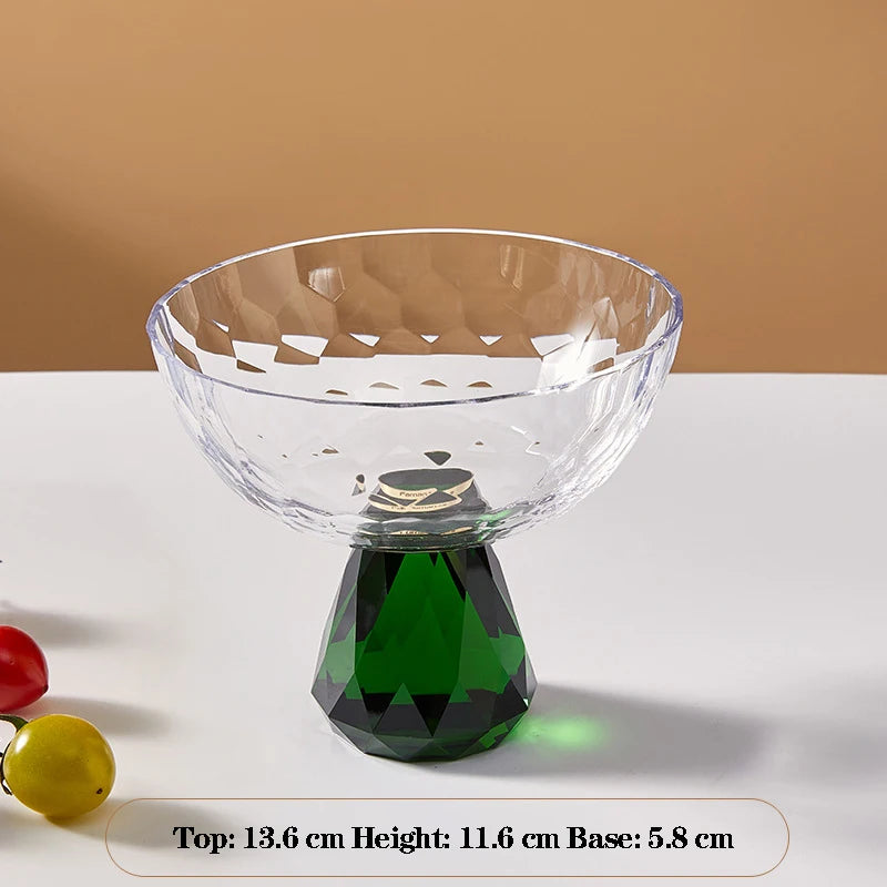 plateau dessert cristal transparent facetté moderne élégant fruits collations luxe