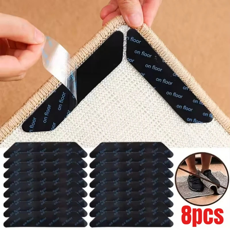 tapis antidérapants adhésifs tissage juteux beige gris moderne salle bain réutilisables fixe bande patch