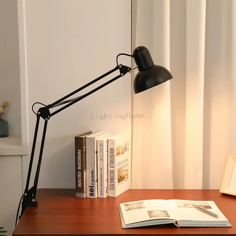 lampe led moderne réglable clip noir table lecture travail étude