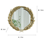 miroir mural doré feuilles stylisées classique rustique chambre salon decoration