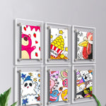 Cadre photo transparent moderne clips magnétiques acrylique suspendu peinture murale enfant 10.2x15.2cm 12.7x17.8cm 15.2x20.3cm