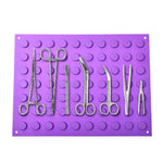 tapis magnétique réutilisable outils antidérapants silicone violet bleu turquoise professionnels adsorption instruments médicaux dentaires