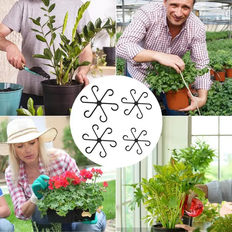 supports plantes adhésifs floral moderne noir blanc vert rose