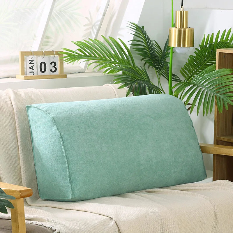 taies d'oreiller triangle solides velours doux moderne bleu marine rose gris vert beige fixés