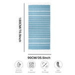 serviette plage coton rayée bleu clair rose franges rapide absorption moderne rustic