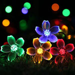 guirlande lumineuse fleurs blanc jaune multicolore moderne led auto alimentée imperméable decoration mariage