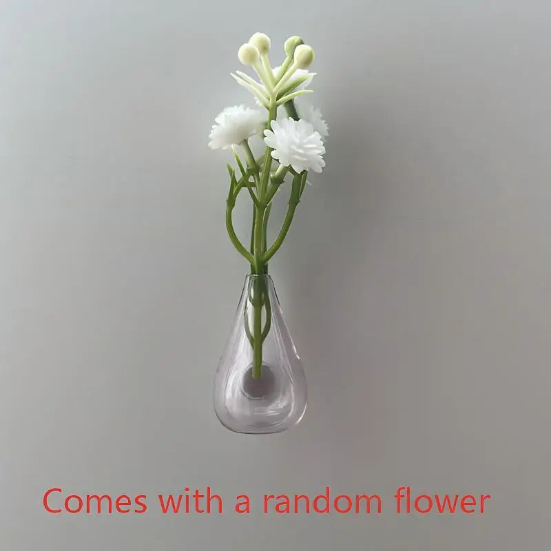 vases magnétiques réfrigérateur transparents bleus verts gris or violets minimalistes modernes
