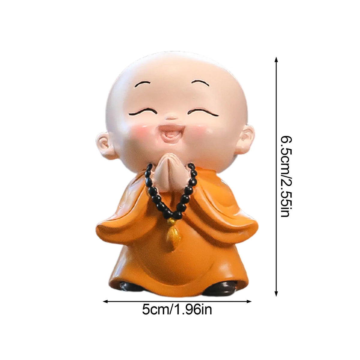 figurine moine bouddhiste résine orange noir cartoon décoration maison cadeau pendentif