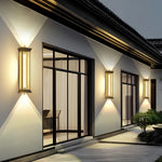 applique murale led moderne noir doré ip55 extérieure mur fixée 100cm 5lumieres