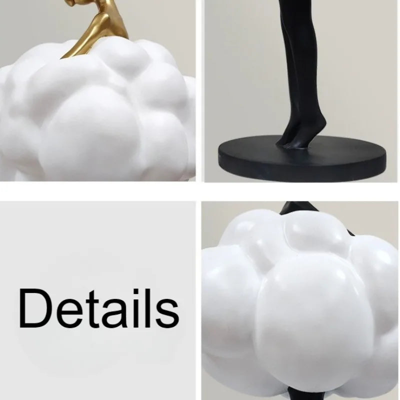 ornement sculptural figure humaine nuage abstrait moderne noir blanc intérieur décoration maison