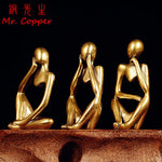 figurines humaines abstraites dorées minimaliste trois singes décoration maison