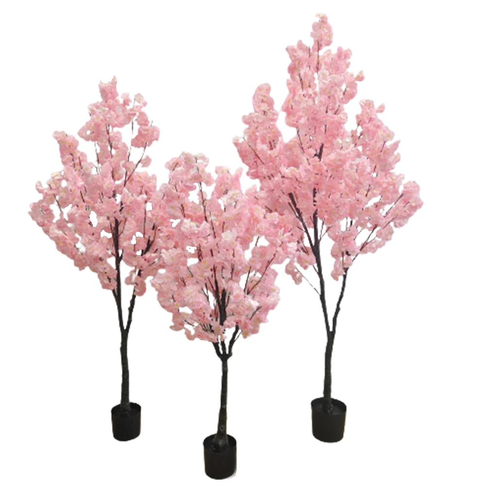décoration mariage arbre fleurs cerisier artificiel branches noires rose