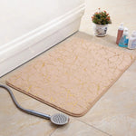 tapis bain sol antidérapant marbre doré duveté motifs veinés moderne