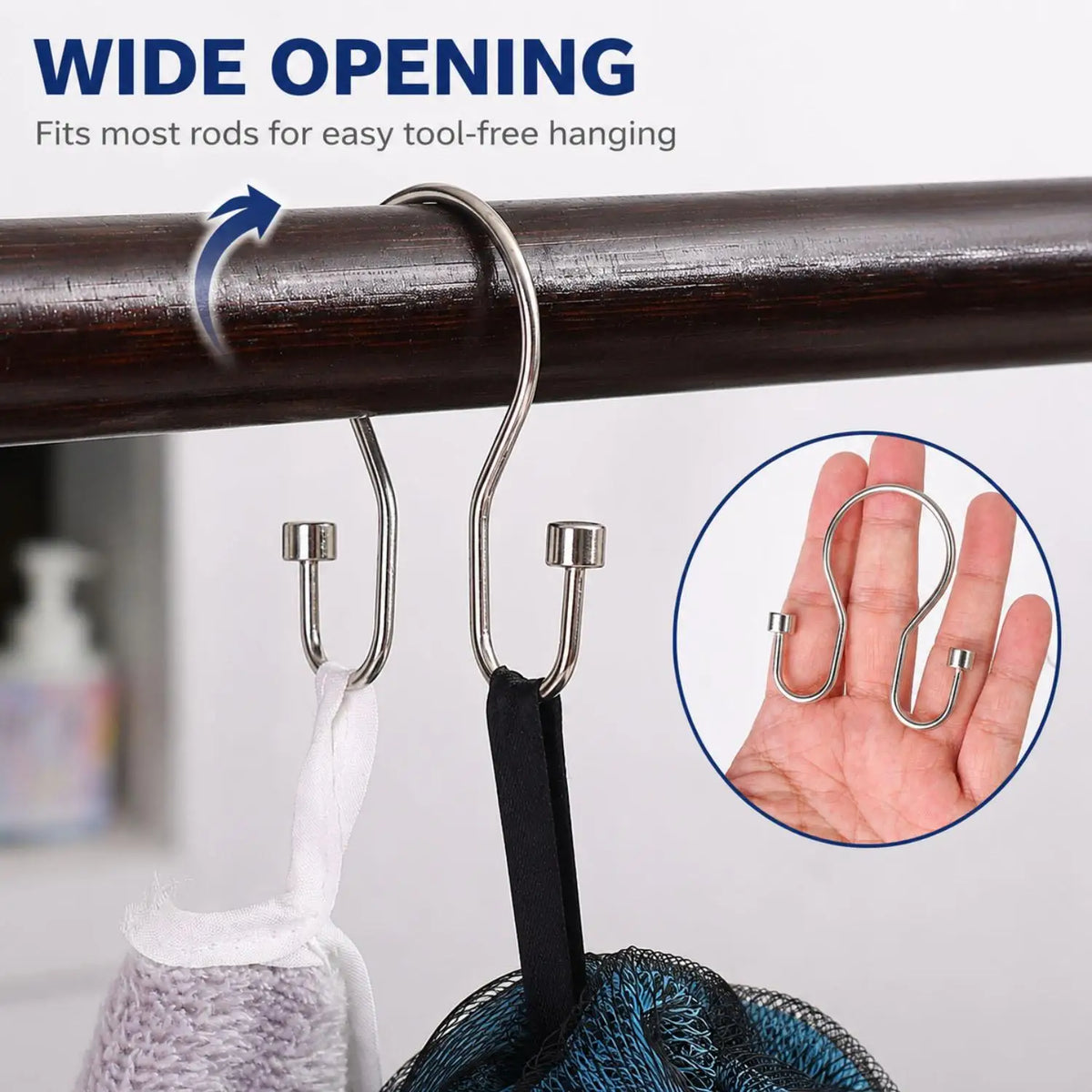 crochet salle bain argenté moderne utilisation multiple acier inoxydable brillant fixations