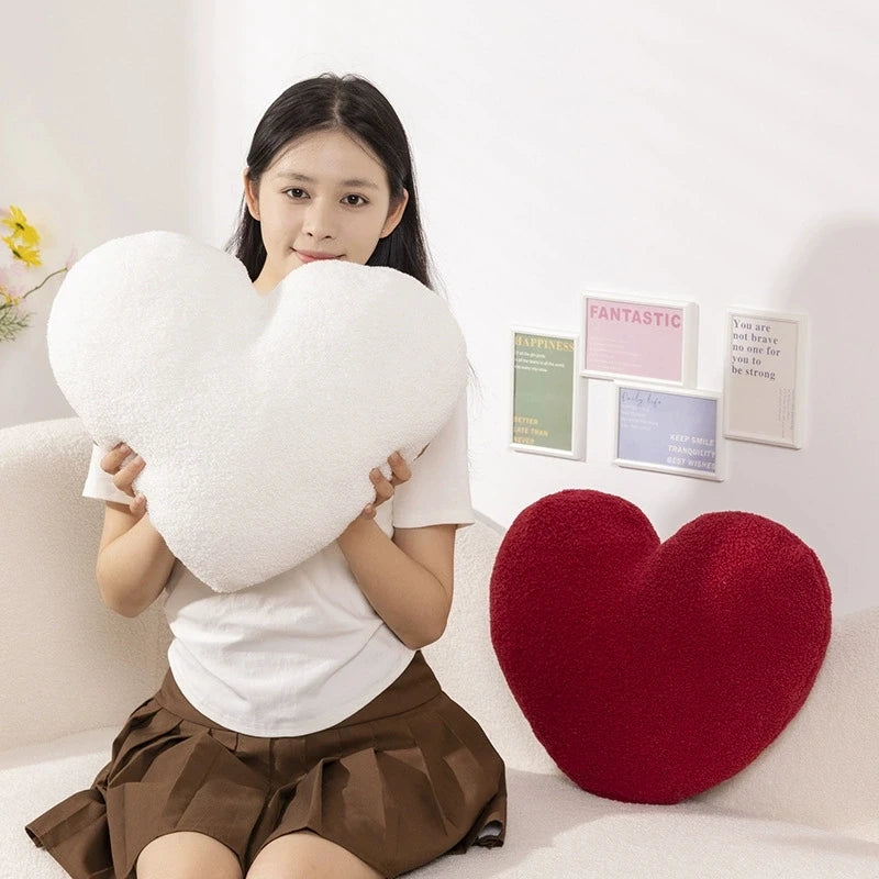 coussin peluche doux blanc rouge moderne 35x45cm salon lit amovible lavable