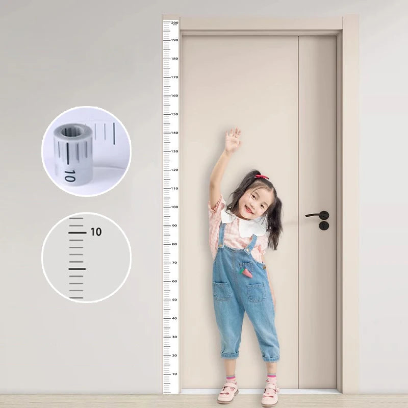 règle croissance murale moderne adhésive rouleau règle rouleau colle texture bois beige blanc 200cm