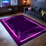 tapis violet feuilles stylisées moderne polypropylène polyester lavable différentes tailles salon chambre