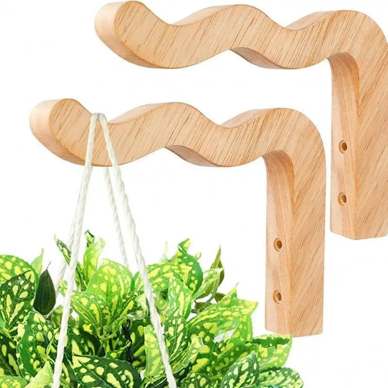porte plantes suspendus bois lisse modernes vis plantes intérieur decoration rustic