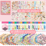 sticker animaux mignons scènes miniatures dessin animé spirale livre stickers enfants variés