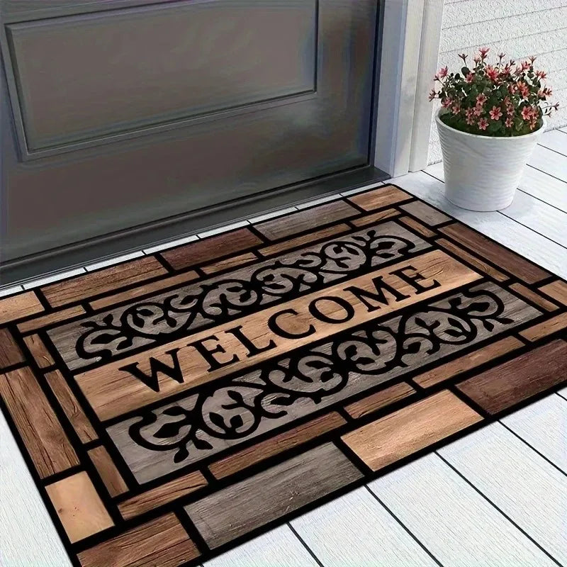 tapis d'entrée moderne motif géométrique tissé antidérapant porte salon cuisine extérieur intérieur gris