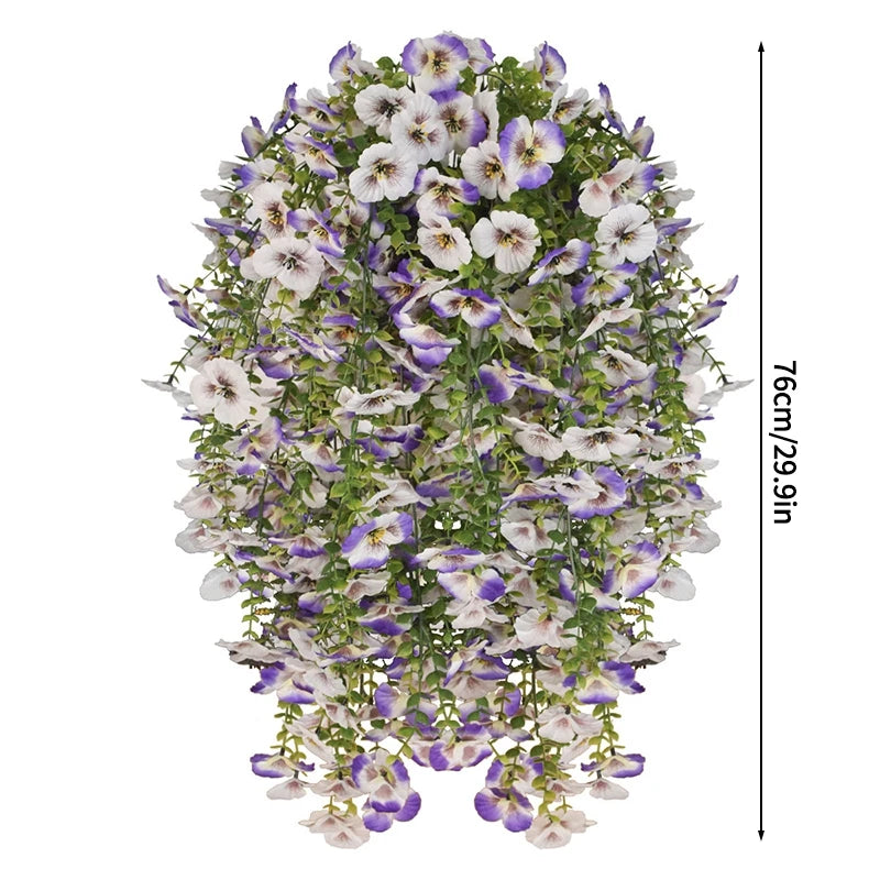 guirlande suspendue artificielle fleurs roses blanches violettes orange jaunes naturelles decoration jardin fete mariage