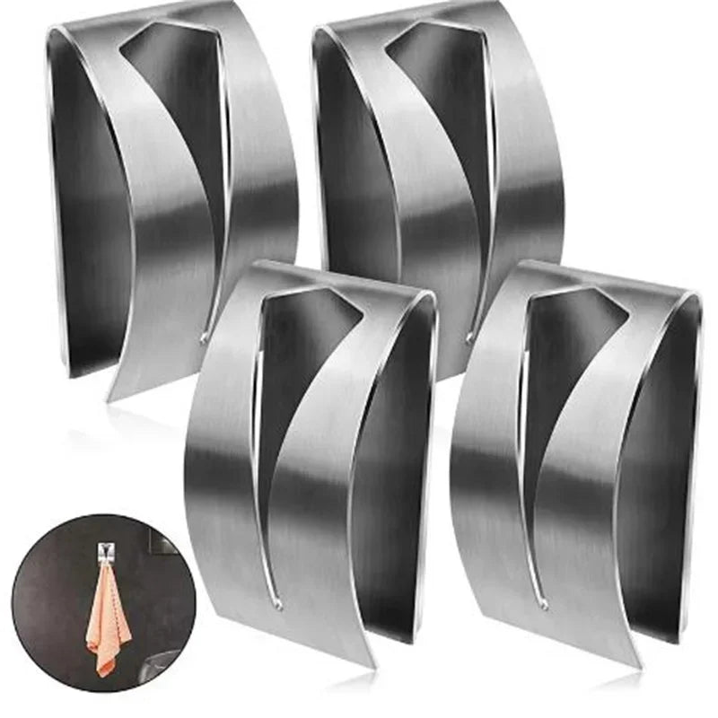 porte serviettes mural industriel rétro adhésif acier inoxydable lisse brillant serviette grise 7.8cm 3.07inch