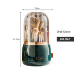 boîte rangement cosmétique moderne noir vert élégante deux étages poignées skincare makeup caddy