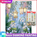 tableau diamant fleurs multicolore artisanal décoration adhésif peinture résine complète guide inclusion toile.velours pinceau