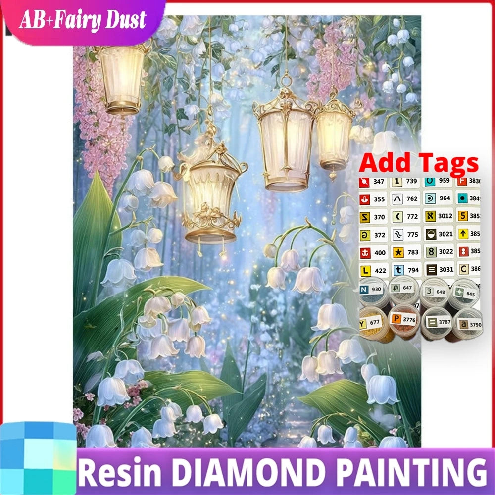 tableau diamant fleurs multicolore artisanal décoration adhésif peinture résine complète guide inclusion toile.velours pinceau