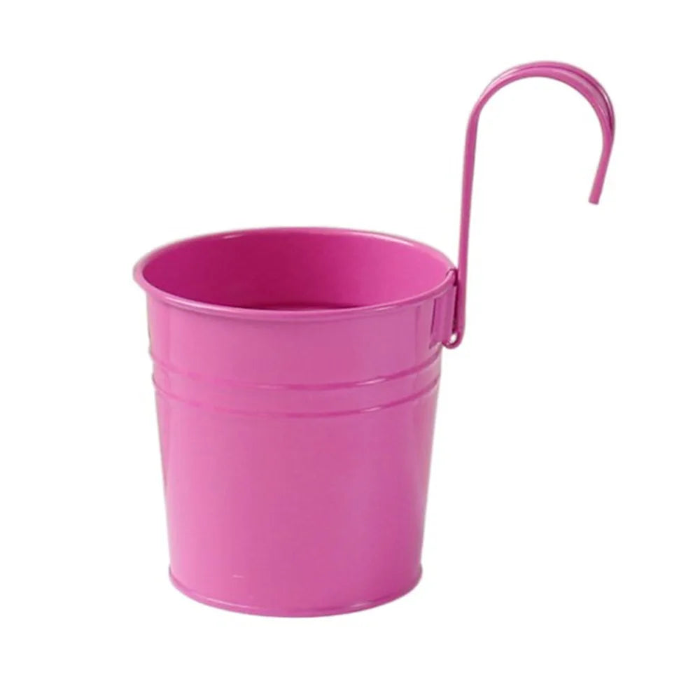 Pots suspendus modernes pot fleurs crochet métal couleurs rose rouge orange bleu vert crème