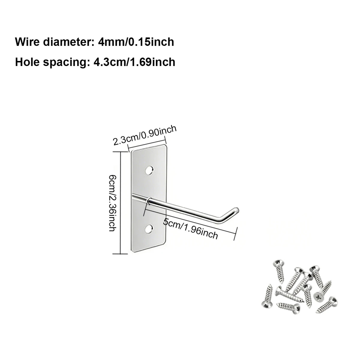 crochets muraux argentés vis fixations modernes outils marteau pince multifonctionnels 5cm 10cm 15cm 20cm
