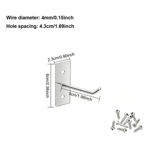 crochets muraux argentés vis fixations modernes outils marteau pince multifonctionnels 5cm 10cm 15cm 20cm