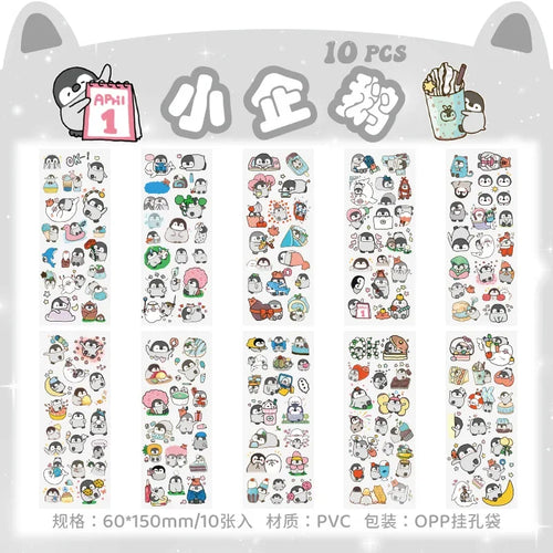 stickers animaux multicolores dessin animé personnalisables coques téléphones ordinateurs bagages bouteilles d'eau scrapbooking divers