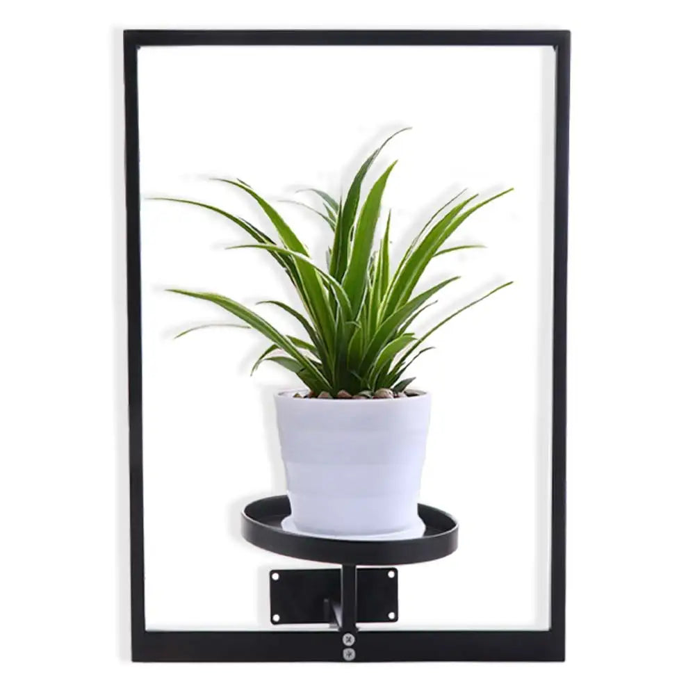 support mural moderne plante noir plaque fixation vis included
