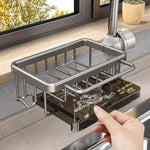 support vaisselle transparent moderne noir gris grille clips gants brosses vaisselles
