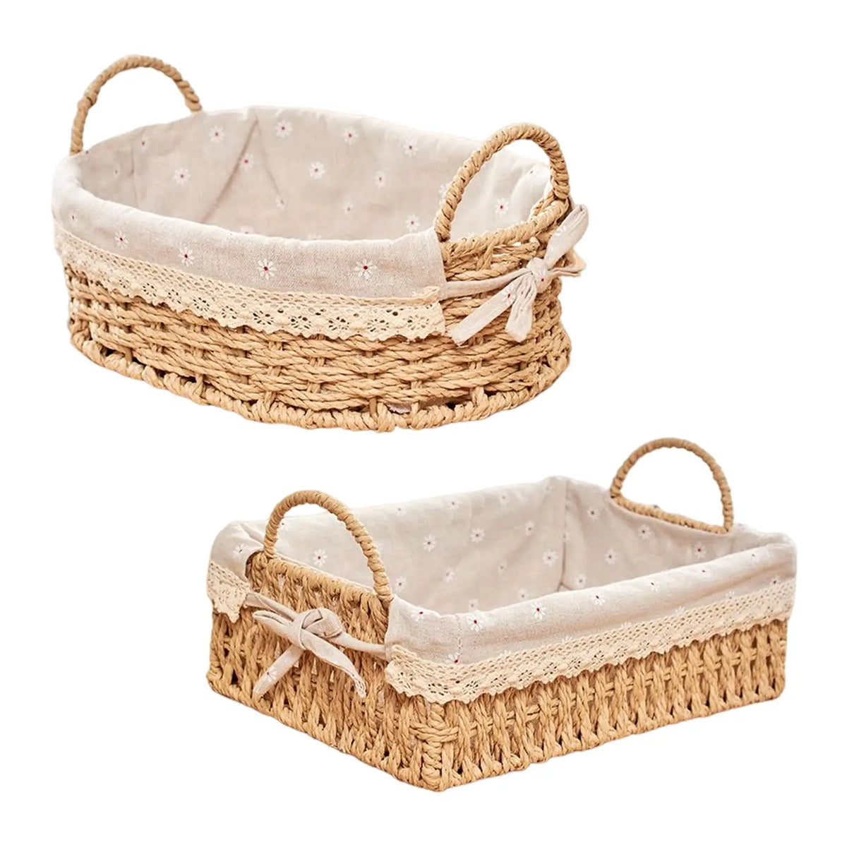 panier rangement bois tressé naturel rustique salle bain cuisine organisation élément décoratif bordures dentelées