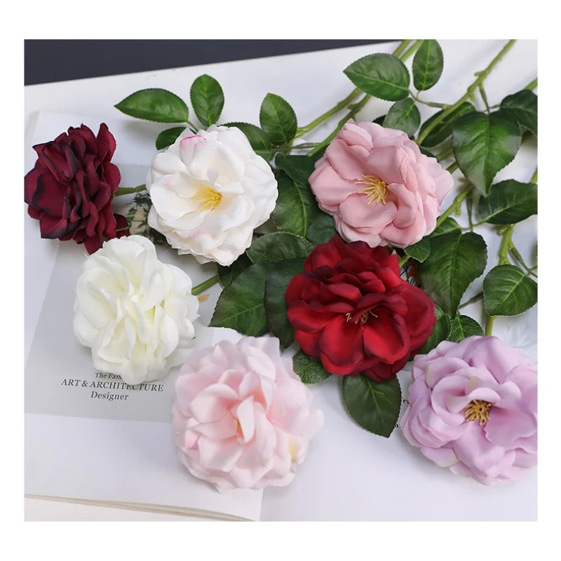 décoration intérieure bouquet artificiel roses soie élégant blanc rouge mariage anniversaire